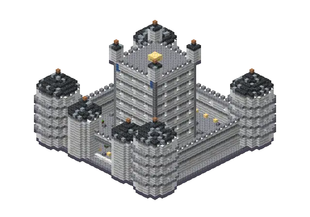 32 blocks high modern palace, a Minecraft castle of 14,098 blocks, rendered by Blocksmith from “a 32 blocks high modern palace”