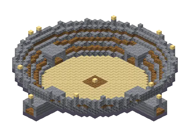 Big arena, a Minecraft arena of 2,717 blocks, rendered by Blocksmith from “a big arena”