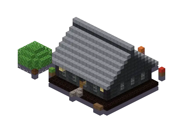 Big dark gothic house, a Minecraft house of 1,192 blocks, rendered by Blocksmith from “a big dark gothic house”