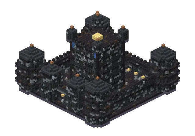 Big dark gothic palace, a Minecraft castle of 9,746 blocks, rendered by Blocksmith from “a big dark gothic palace”