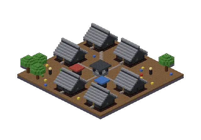 Big dark gothic village, a Minecraft village of 5,766 blocks, rendered by Blocksmith from “a big dark gothic village”
