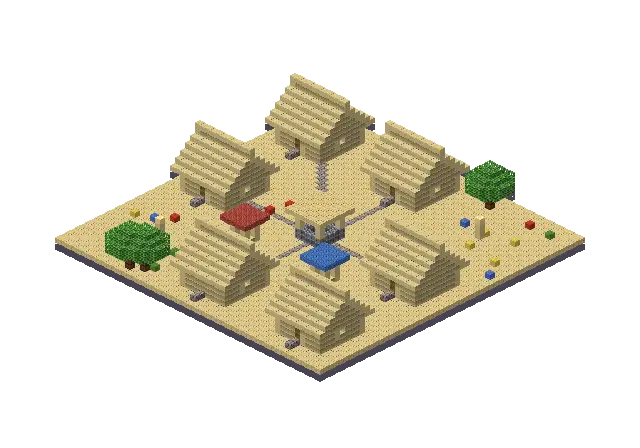 Big desert village, a Minecraft village of 5,570 blocks, rendered by Blocksmith from “a big desert village”