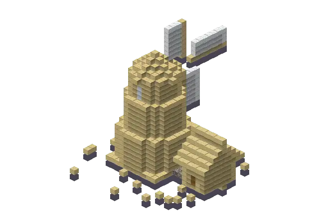 Big desert windmill, a Minecraft windmill of 1,619 blocks, rendered by Blocksmith from “a big desert windmill”