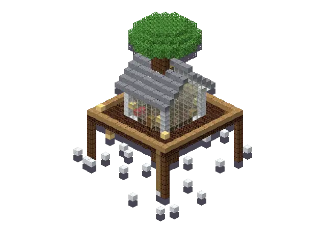 Big frozen treehouse, a Minecraft treehouse of 1,345 blocks, rendered by Blocksmith from “a big frozen treehouse”