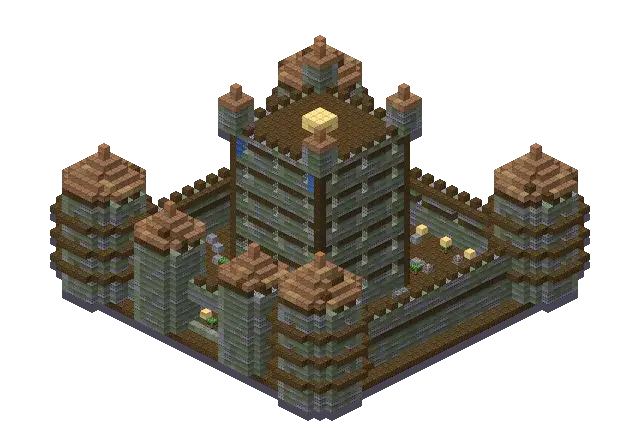 Big jungle palace, a Minecraft castle of 9,745 blocks, rendered by Blocksmith from “a big jungle palace”