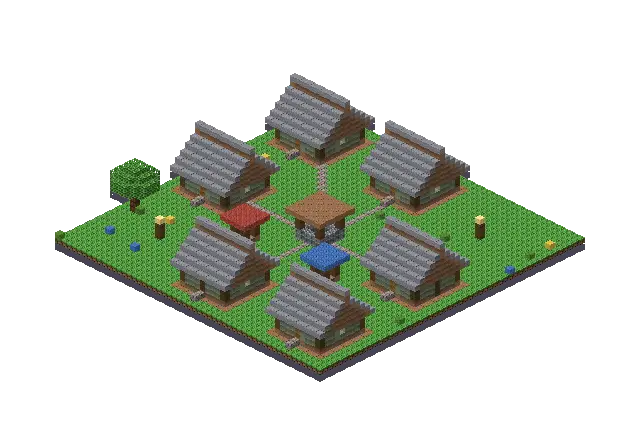 Big jungle village, a Minecraft village of 5,378 blocks, rendered by Blocksmith from “a big jungle village”