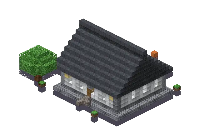 Big modern house, a Minecraft house of 1,189 blocks, rendered by Blocksmith from “a big modern house”