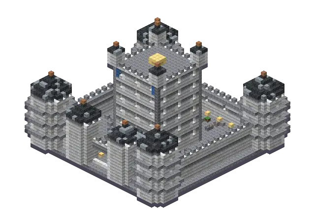 Big modern palace, a Minecraft castle of 9,737 blocks, rendered by Blocksmith from “a big modern palace”