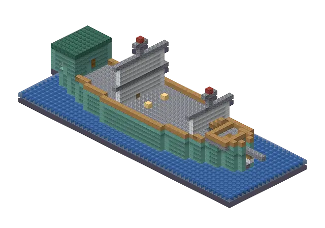 Big ocean ship, a Minecraft ship of 2,473 blocks, rendered by Blocksmith from “a big ocean ship”