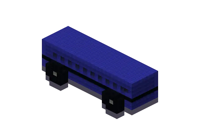 Blue bus, a Minecraft vehicle of 820 blocks, rendered by Blocksmith from “a blue bus”