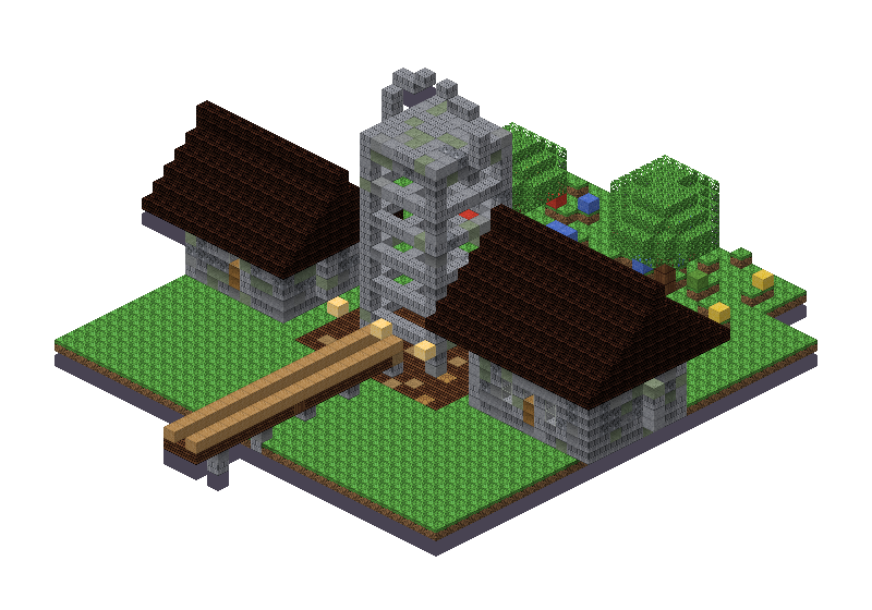 Cobble mine, an isometric block preview Blocksmith rendered from the wish: a cobble mine
