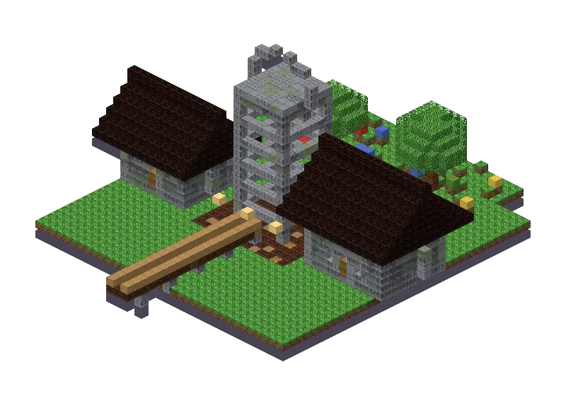 Cobble mine, a Minecraft mine of 3,314 blocks, rendered by Blocksmith from “a cobble mine”