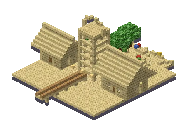 Desert mine, a Minecraft mine of 3,303 blocks, rendered by Blocksmith from “a desert mine”