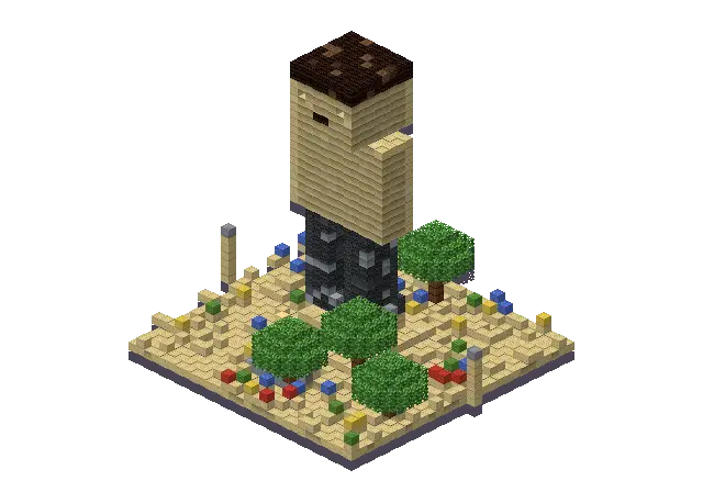 Desert statue, a Minecraft statue of 3,453 blocks, rendered by Blocksmith from “a desert statue”