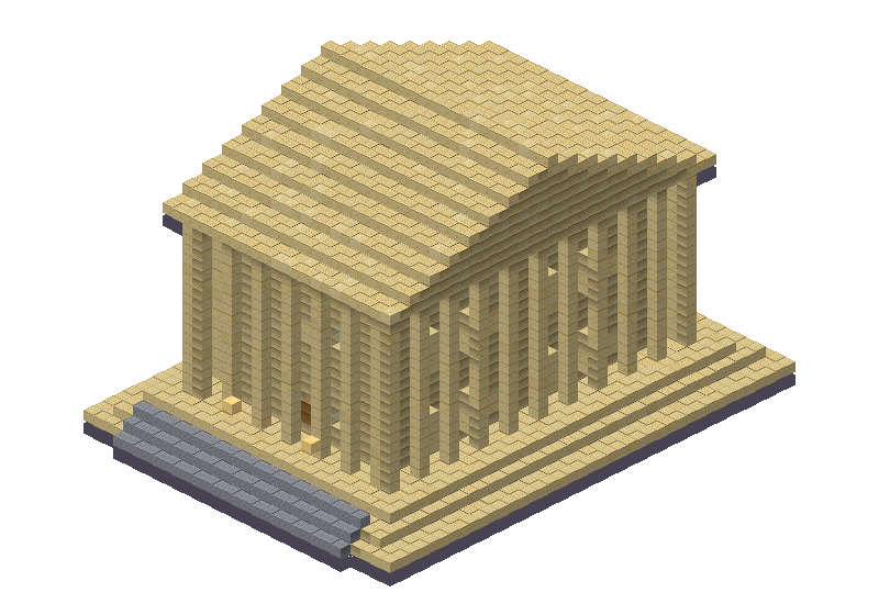 Desert temple, an isometric block preview Blocksmith rendered from the wish: a desert temple