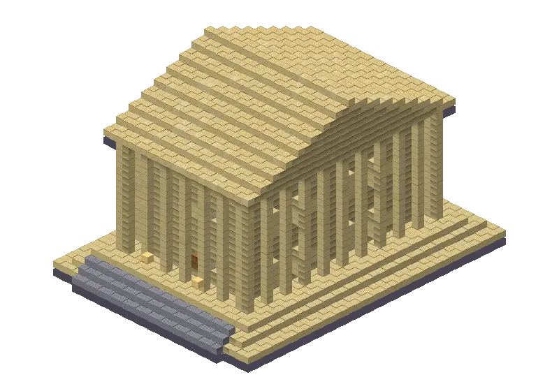 Desert temple, a Minecraft temple of 7,509 blocks, rendered by Blocksmith from “a desert temple”