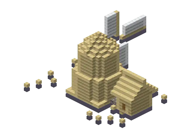 Desert windmill, a Minecraft windmill of 1,451 blocks, rendered by Blocksmith from “a desert windmill”