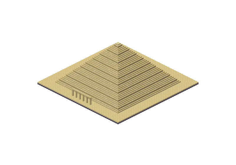 Egyptian pyramid, a Minecraft temple of 84,464 blocks, rendered by Blocksmith from “an egyptian pyramid”
