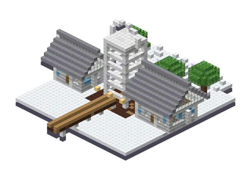 Frozen mine, a Minecraft mine of 3,311 blocks, rendered by Blocksmith from “a frozen mine”