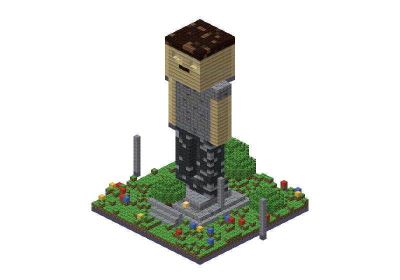 Giant monument, an isometric block preview Blocksmith rendered from the wish: a giant monument