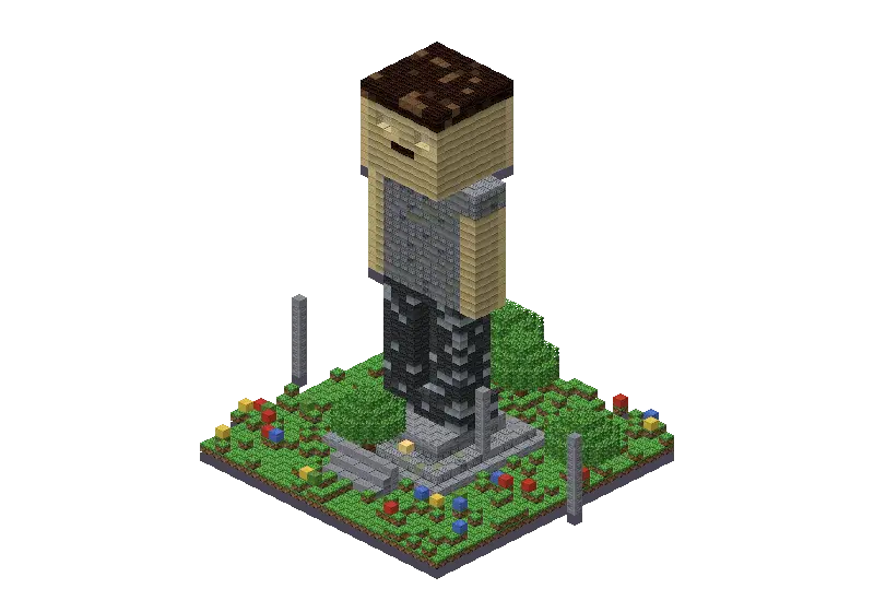 Giant monument, a Minecraft statue of 4,894 blocks, rendered by Blocksmith from “a giant monument”