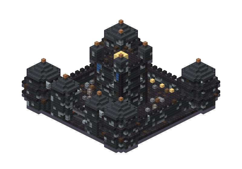 Dark gothic citadel, an isometric block preview Blocksmith rendered from the wish: a dark gothic citadel