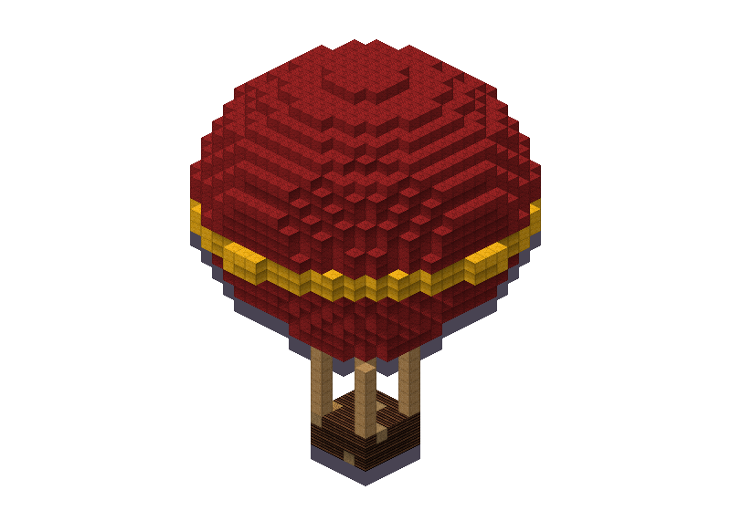 Hot air balloon, an isometric block preview Blocksmith rendered from the wish: a hot air balloon
