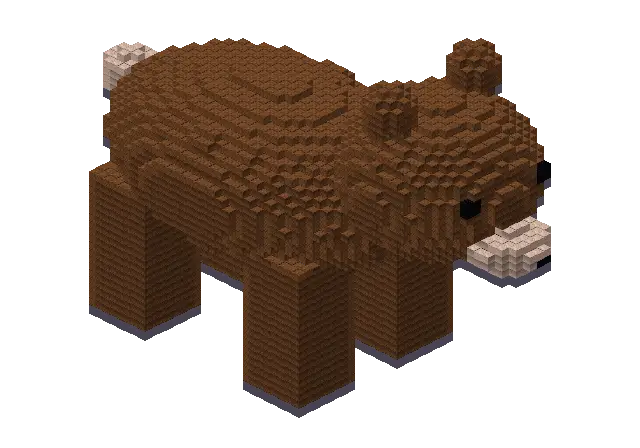 Huge bear, a Minecraft creature of 8,241 blocks, rendered by Blocksmith from “a huge bear”