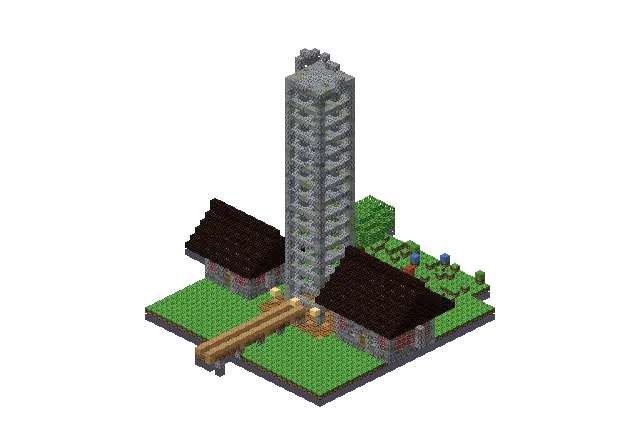 Huge brick mine, a Minecraft mine of 3,543 blocks, rendered by Blocksmith from “a huge brick mine”