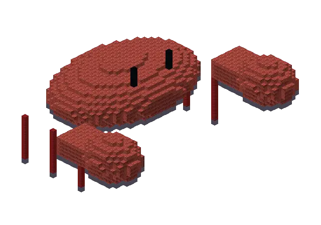 Huge crab, a Minecraft creature of 2,726 blocks, rendered by Blocksmith from “a huge crab”