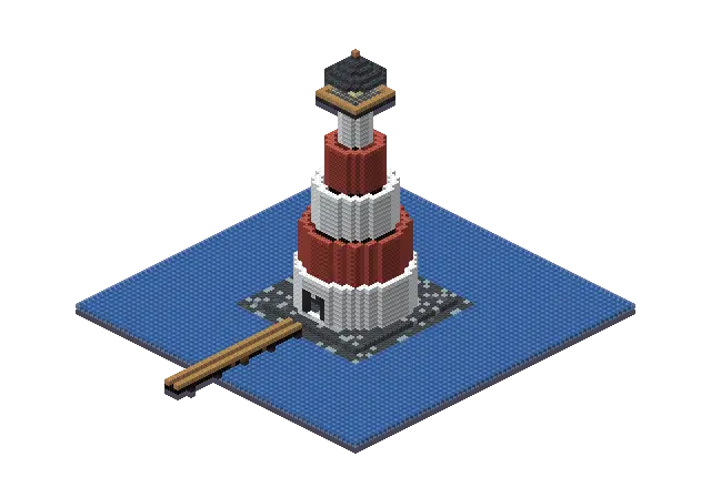 Huge dark gothic lighthouse, a Minecraft lighthouse of 7,345 blocks, rendered by Blocksmith from “a huge dark gothic lighthouse”