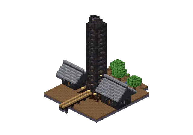 Huge dark gothic mine, a Minecraft mine of 3,600 blocks, rendered by Blocksmith from “a huge dark gothic mine”