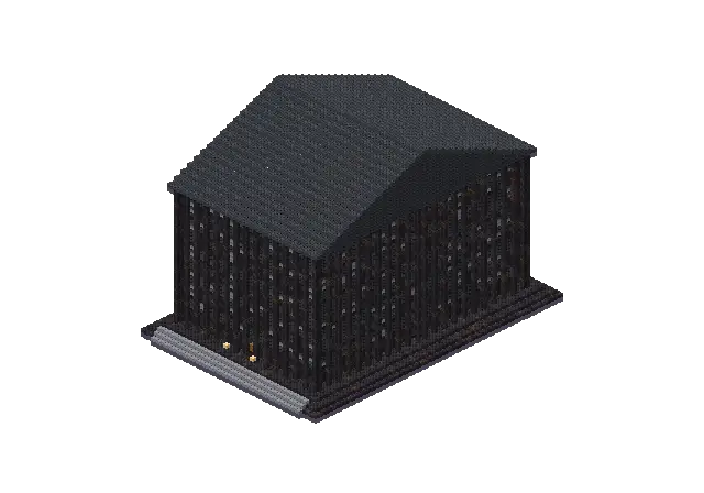 Huge dark gothic parthenon, a Minecraft temple of 40,874 blocks, rendered by Blocksmith from “a huge dark gothic parthenon”