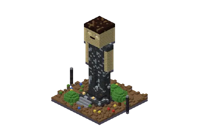 Huge dark gothic statue, a Minecraft statue of 4,851 blocks, rendered by Blocksmith from “a huge dark gothic statue”