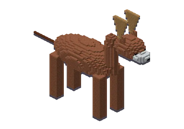 Huge deer, a Minecraft creature of 5,631 blocks, rendered by Blocksmith from “a huge deer”