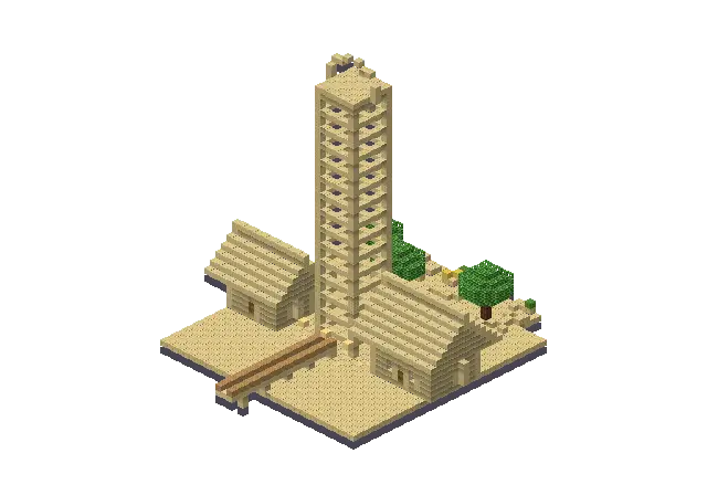 Huge desert mine, a Minecraft mine of 3,603 blocks, rendered by Blocksmith from “a huge desert mine”
