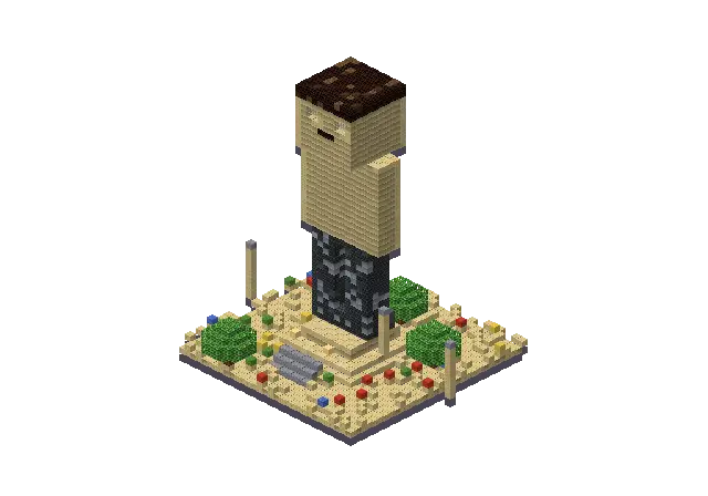 Huge desert statue, a Minecraft statue of 4,907 blocks, rendered by Blocksmith from “a huge desert statue”