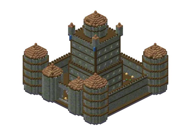 Huge jungle palace, a Minecraft castle of 23,452 blocks, rendered by Blocksmith from “a huge jungle palace”