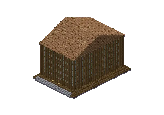 Huge jungle parthenon, a Minecraft temple of 40,874 blocks, rendered by Blocksmith from “a huge jungle parthenon”