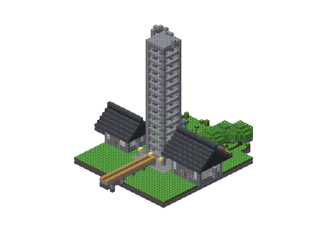 Huge modern mine, a Minecraft mine of 3,581 blocks, rendered by Blocksmith from “a huge modern mine”