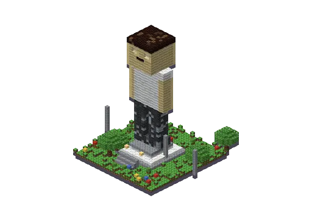 Huge modern statue, a Minecraft statue of 4,893 blocks, rendered by Blocksmith from “a huge modern statue”