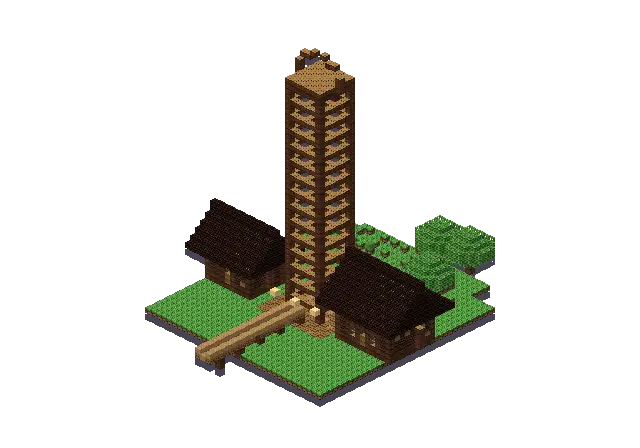 Huge wooden mine, a Minecraft mine of 3,584 blocks, rendered by Blocksmith from “a huge wooden mine”