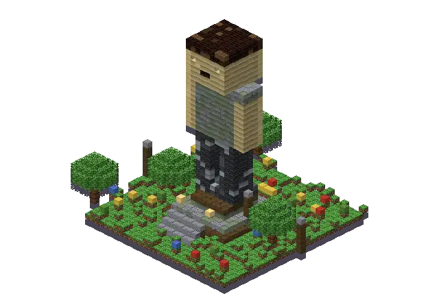 Jungle statue, a Minecraft statue of 3,440 blocks, rendered by Blocksmith from “a jungle statue”