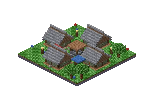 Jungle village, a Minecraft village of 3,748 blocks, rendered by Blocksmith from “a jungle village”