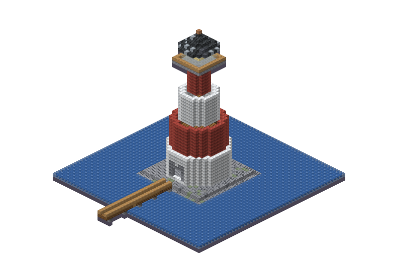 Lighthouse, an isometric block preview Blocksmith rendered from the wish: a lighthouse