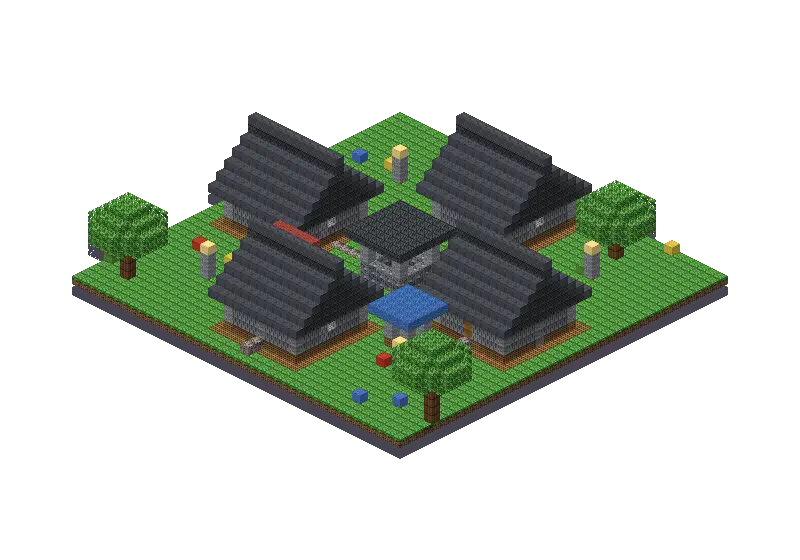 Medieval village, a Minecraft village of 3,759 blocks, rendered by Blocksmith from “a medieval village”