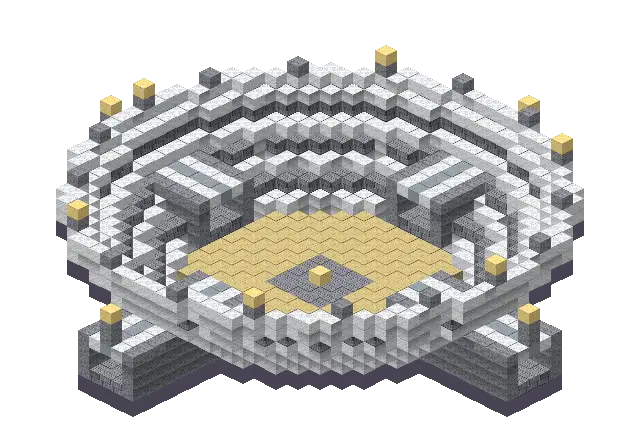 Modern arena, a Minecraft arena of 2,013 blocks, rendered by Blocksmith from “a modern arena”