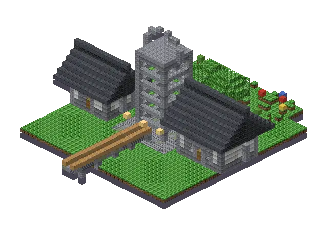Modern mine, a Minecraft mine of 3,312 blocks, rendered by Blocksmith from “a modern mine”