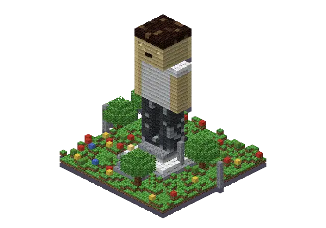 Modern statue, a Minecraft statue of 3,447 blocks, rendered by Blocksmith from “a modern statue”