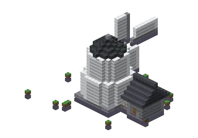 Modern windmill, a Minecraft windmill of 1,455 blocks, rendered by Blocksmith from “a modern windmill”
